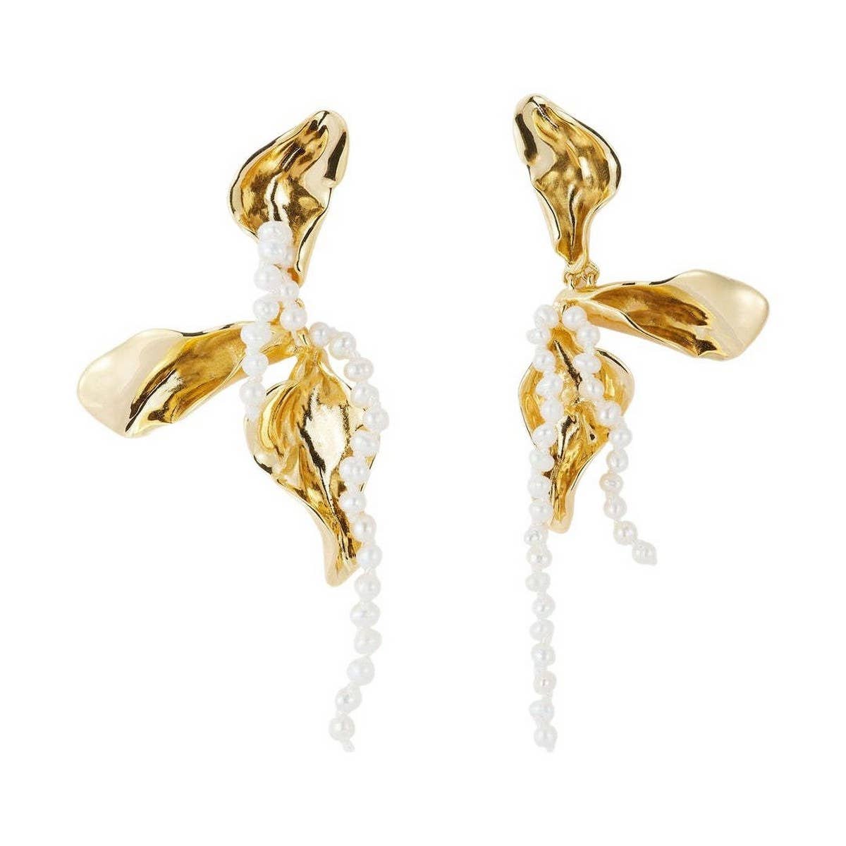 Lrregular Petal Pearl Geometric Earrings