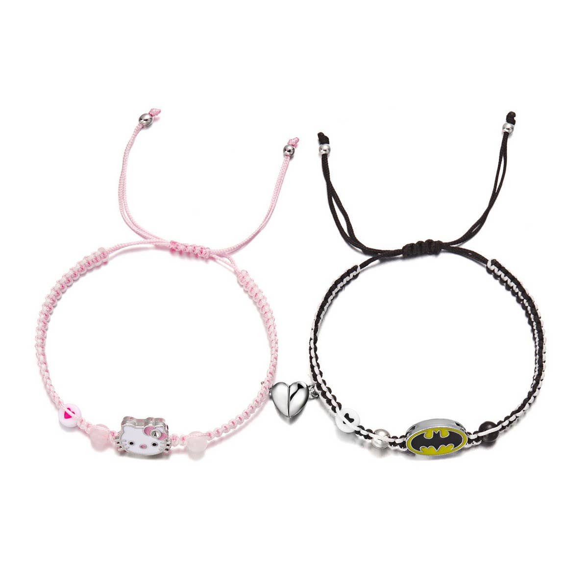 CWAJE2505_HALLOWEEN WOVEN HEART MAGNETIC COUPLE BRACELET