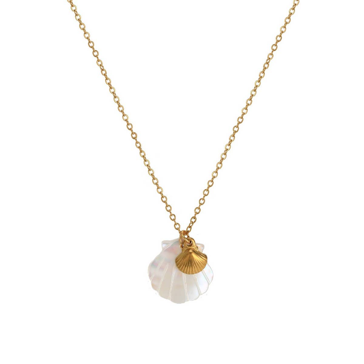 SUMMER STARFISH SHELL STAINLESS STEEL NECKLACE_CWMM3745