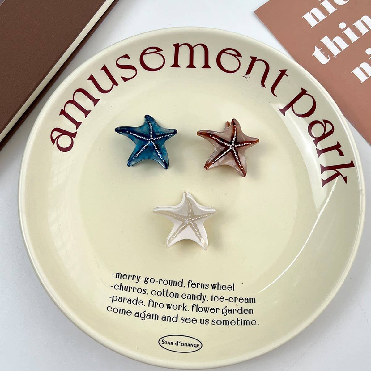 Mini Ocean Starfish Hair Claw, Chic Side Clip