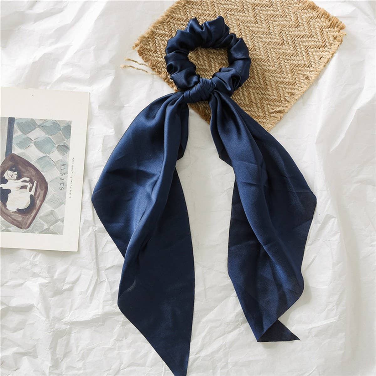 NEW SOLID COLOR KNOTTED RIBBON HAIR TIE_CWAHA0850