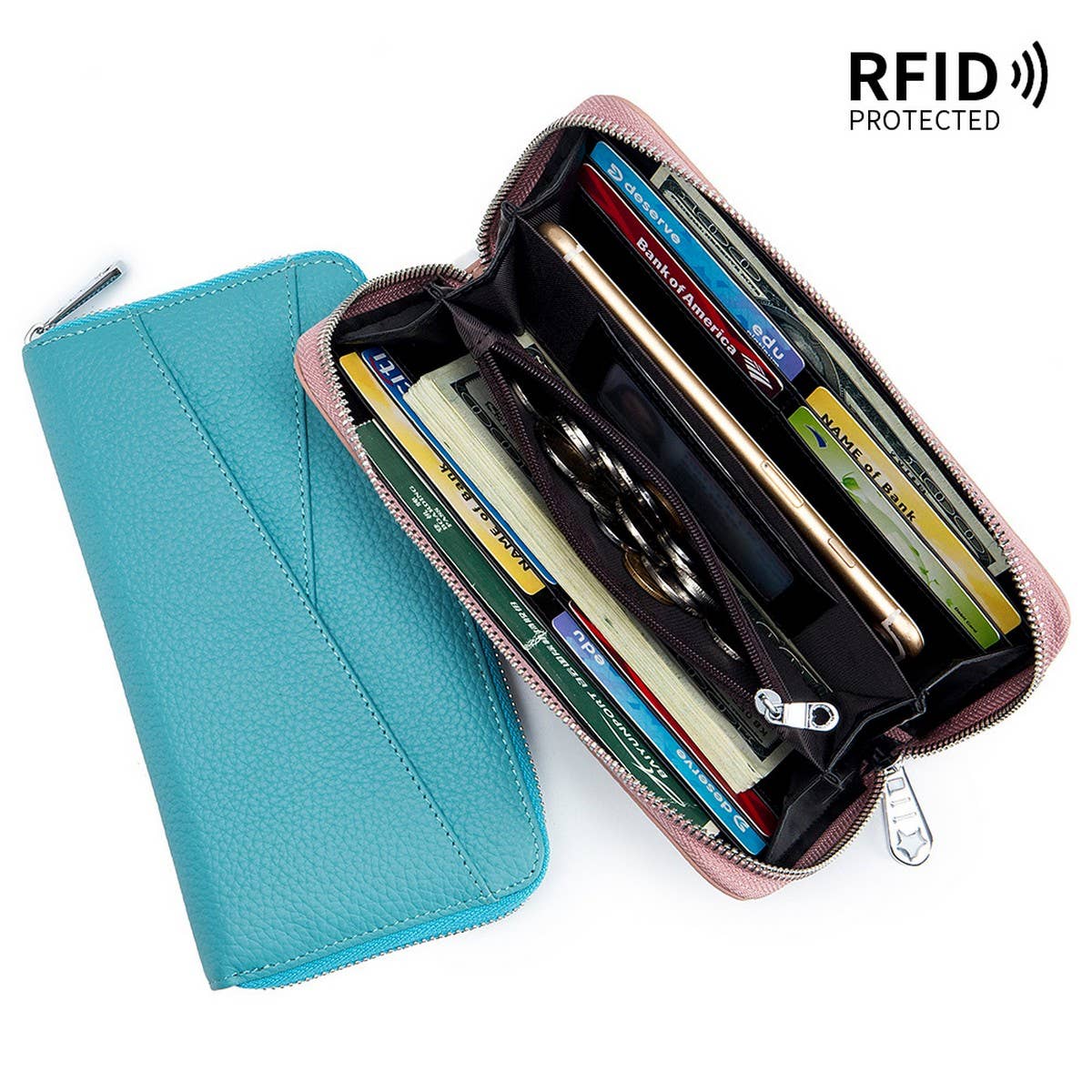 TOP LAYER COWHIDE ACCORDION CARD HOLDER WALLET_CWAB3707