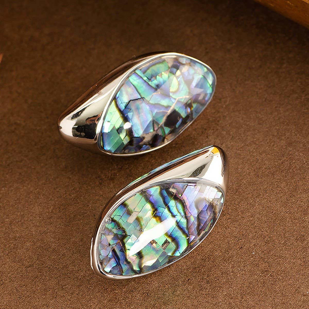FASHIONABLE COLORFUL ABALONE EARRINGS WITH PEARLS