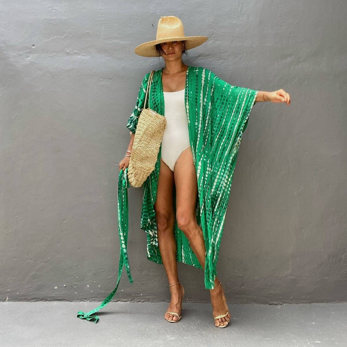 Bamboo Cotton Tie-Dye Beach Cover-Up Cardigan_CWMM6301