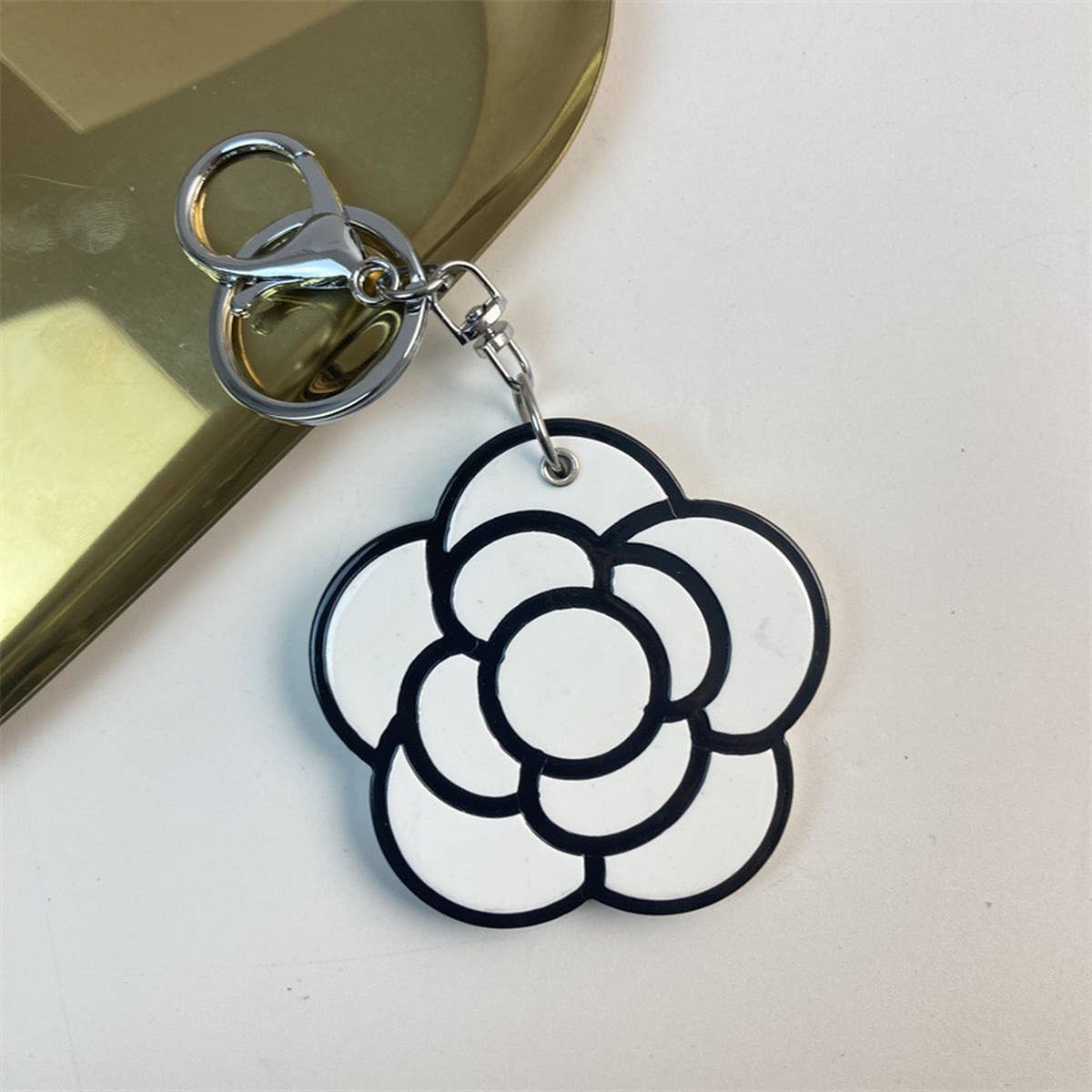 Seashell Slide Mirror Keychain Cute Acrylic Charm