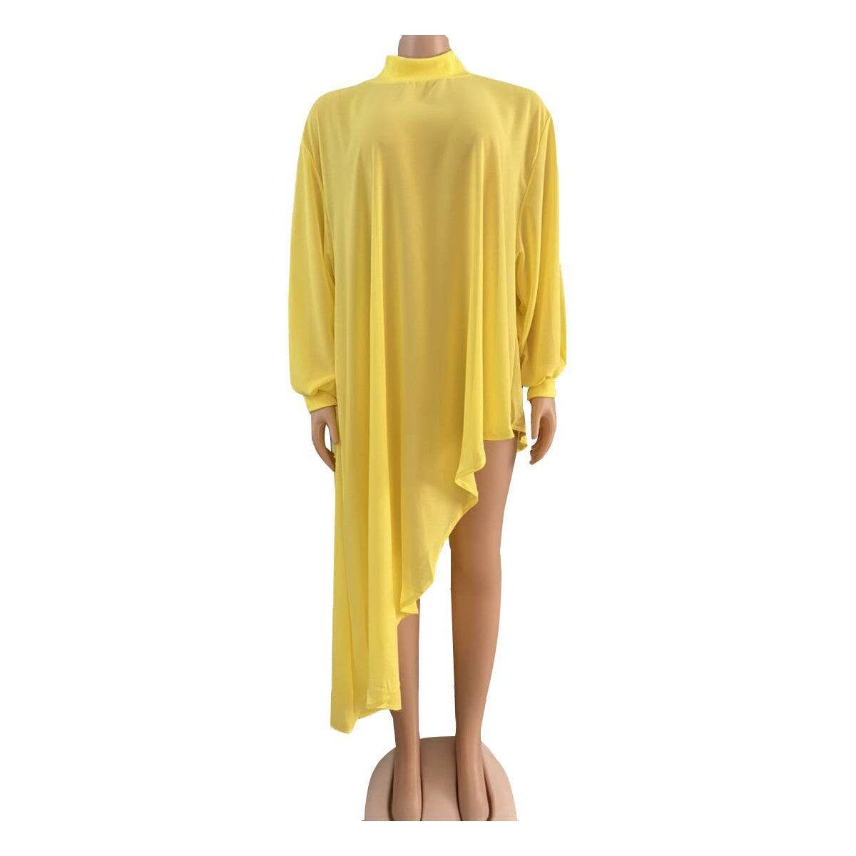 FASHION SOLID COLOR CHIFFON PLUS SIZE DRESS_CWDMD3682