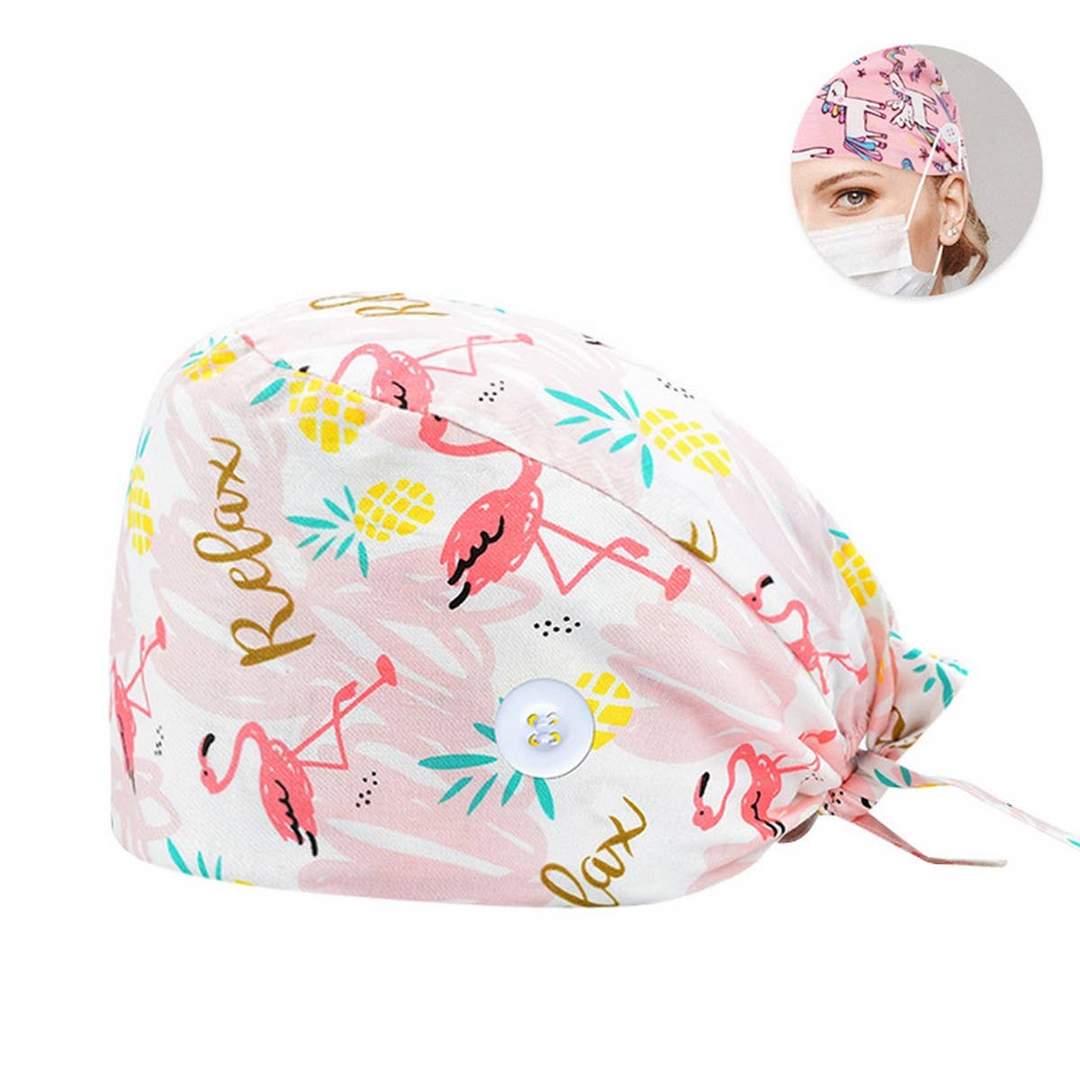 SCRUB CAP PRINTED SURGICAL CAP WORK CAP_CWAH3383