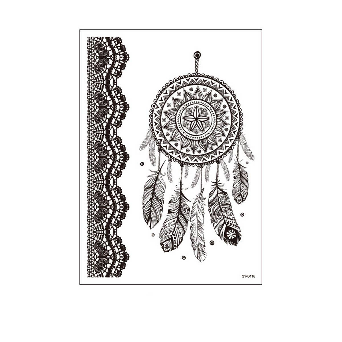 Bridal Mandala Tattoo Stickers Elegant Design_CWMM8356