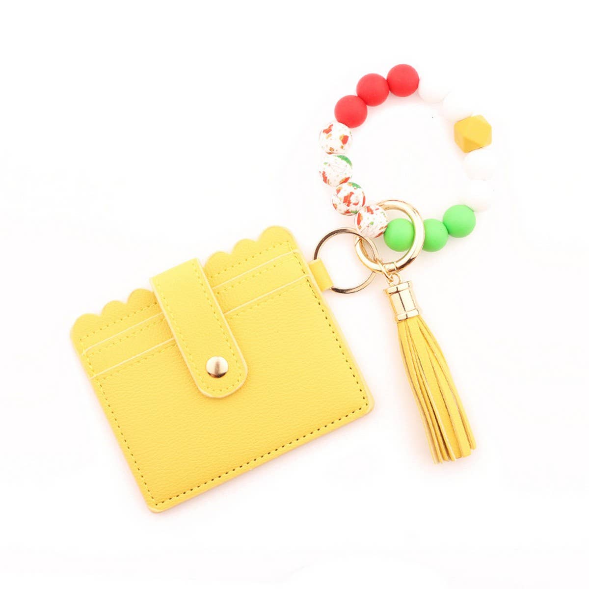 Silicone Bead Card Wallet with Xmas Tree Charm_CWAB5000