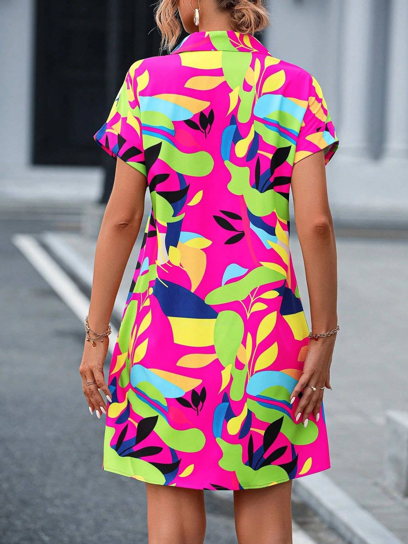 FLORAL PRINT CARDIGAN SHIRTDRESS