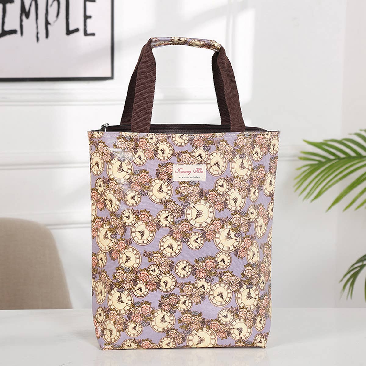 WATERPROOF FLORAL MULTI-LAYER CANVAS SHOULDER BAG_CUAB0189
