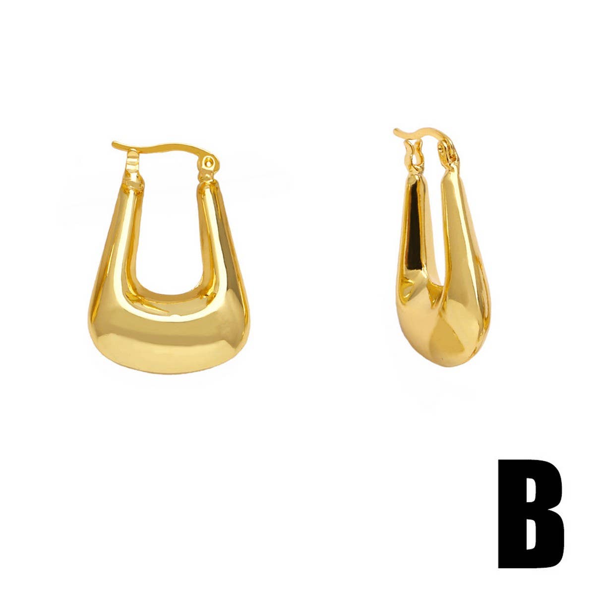 U SHAPED MINIMALIST GOLD PLATED EARRINGS