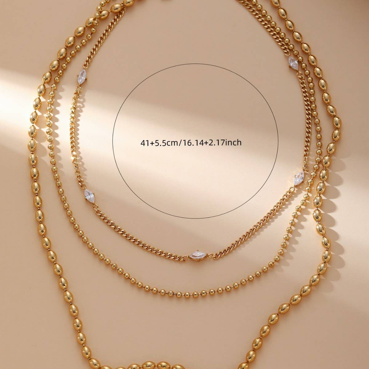 TEMPERAMENT ROUND CHAIN ZIRCON NECKLACE