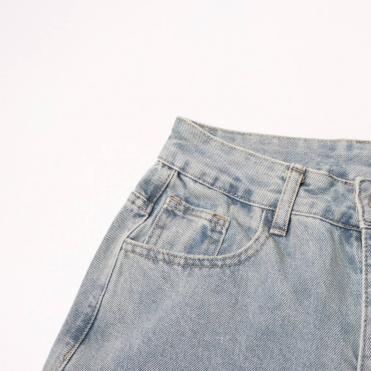 HIGH WAISTED STUDDED PEARL STRAIGHT LEG JEANS