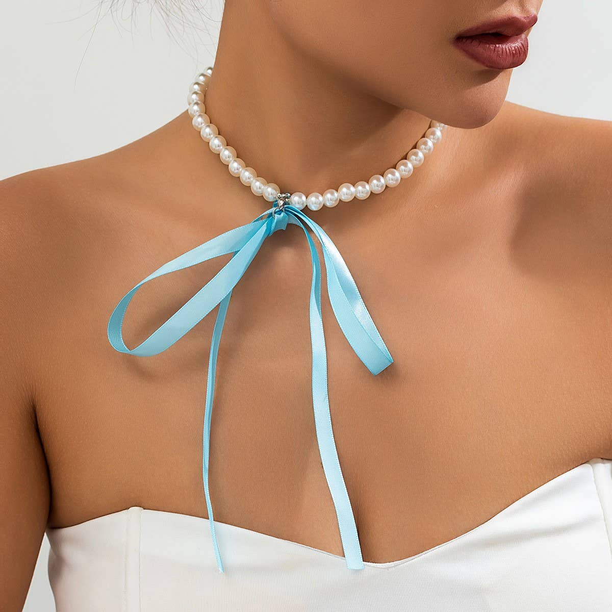 NEW FASHION RETRO LONG BOW CLAVICLE NECKLACE