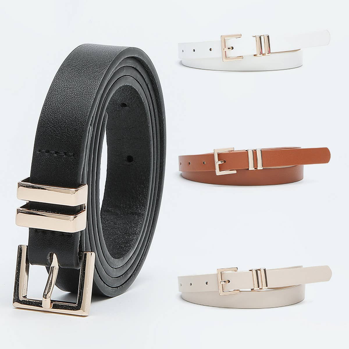 SIMPLE ALL-MATCH DRESS WITH SLIM WAIST BELT_CWABE0593