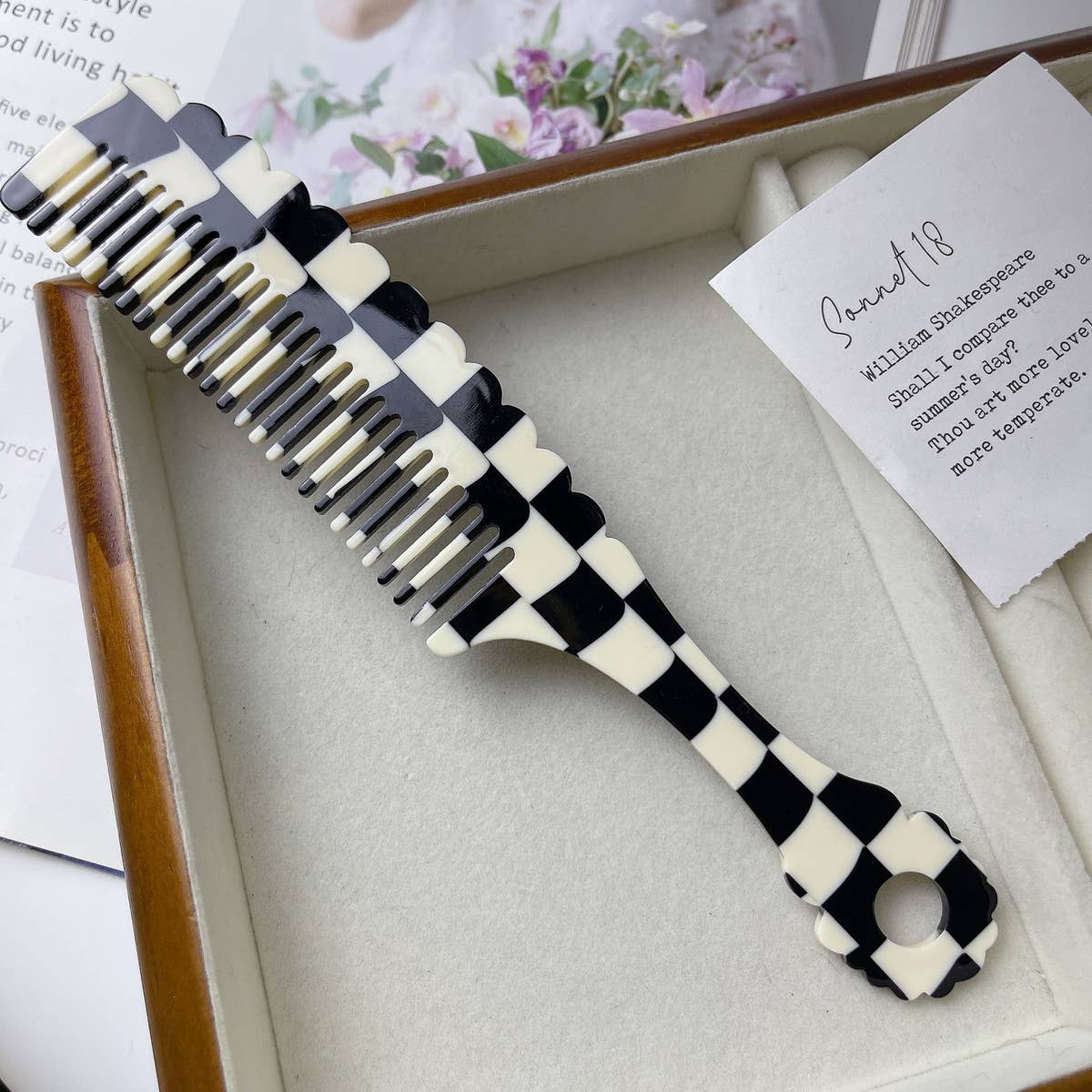 RETRO TORTOISESHELL COLOR HANDLE WAVY COMB