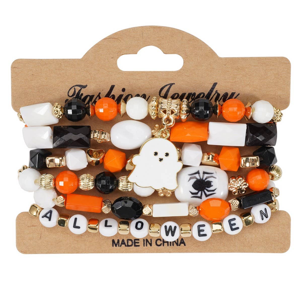 CWMM10458_HALLOWEEN CRYSTAL CLAY BEADED CHARM BRACELET