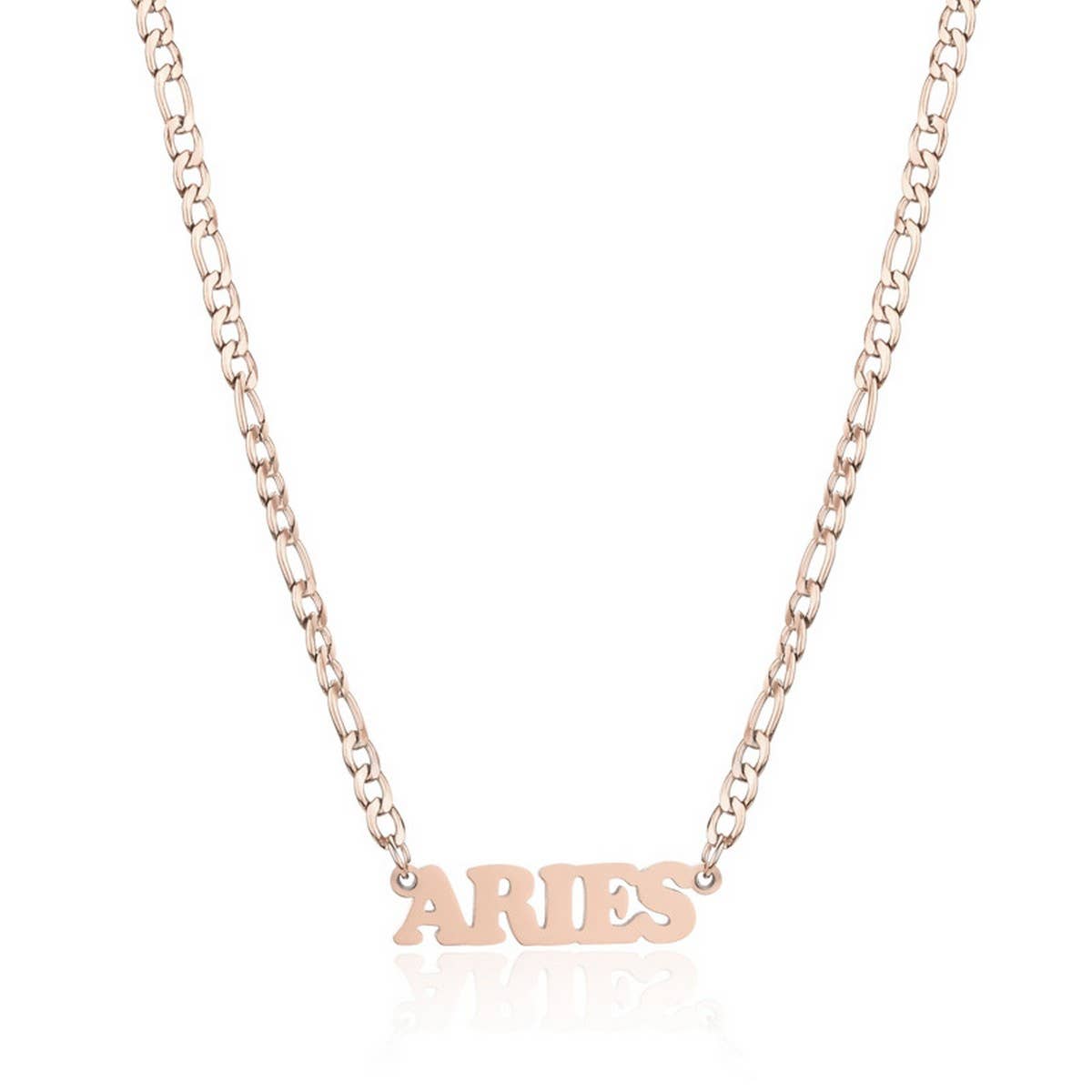 SIMPLE TWELVE ZODIAC STAINLESS STEEL GOLD NECKLACE_CWMM2726
