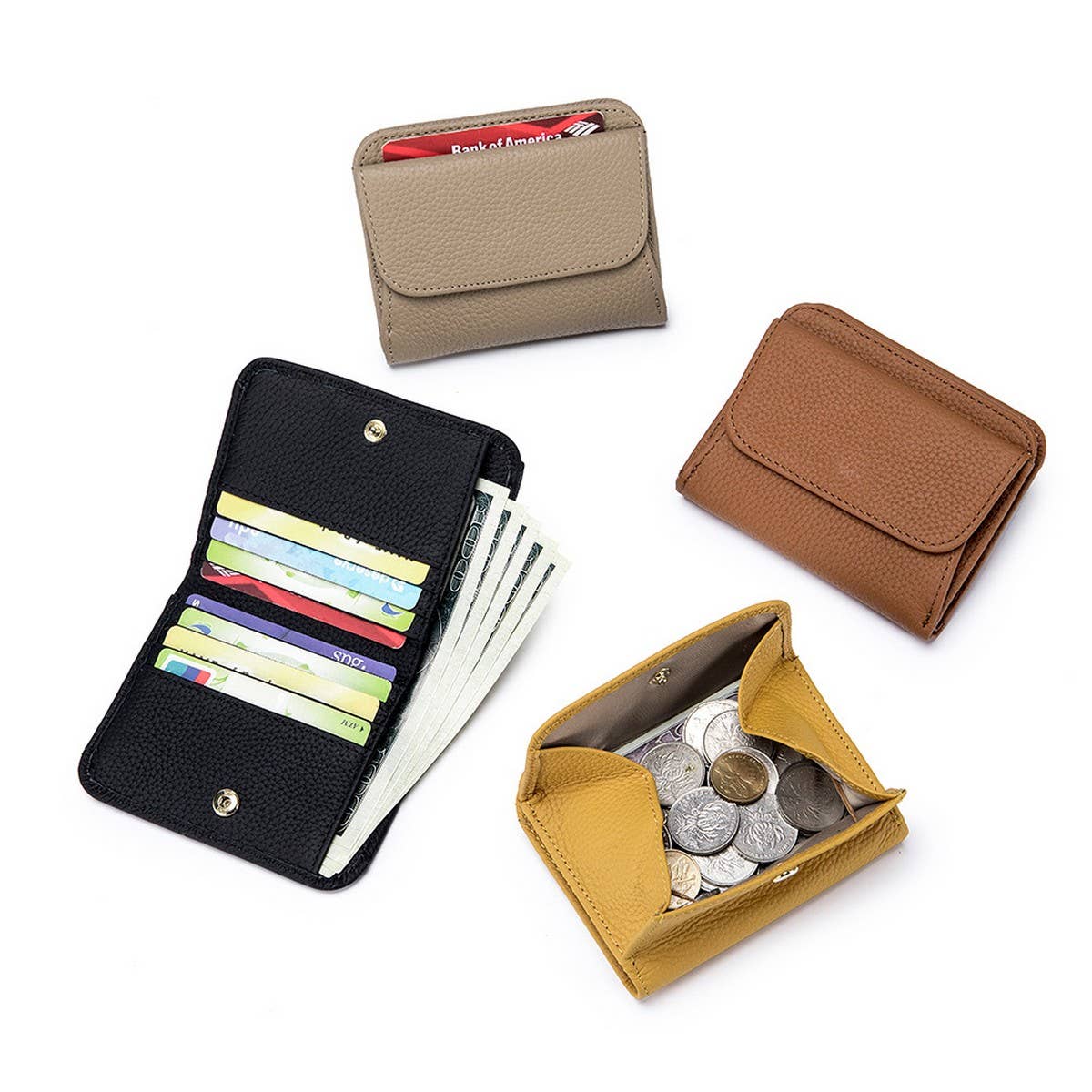 Trendy Soft Leather Short Wallet for Women_CUAB00365