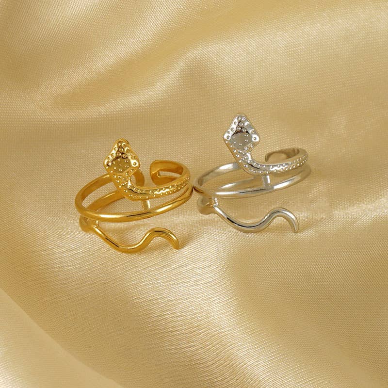 18K STAINLESS STEEL COLD WIND SNAKE RING