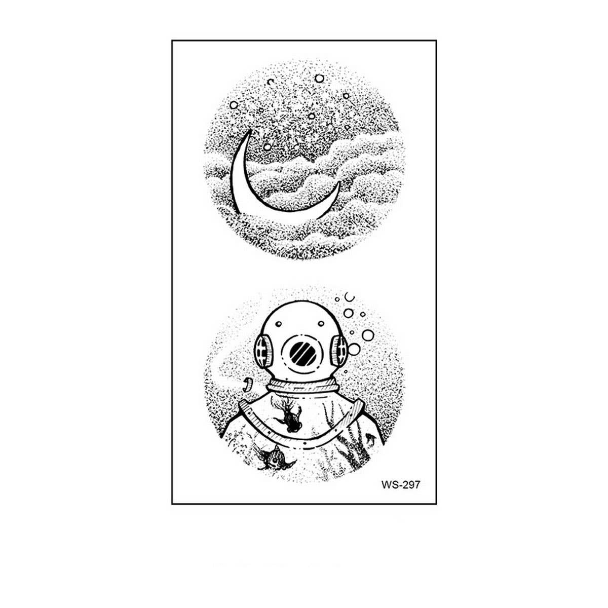 Minimalist Nature Tattoo Stickers ? Whale & Forest