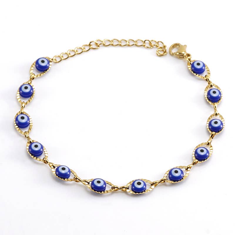 TURKISH DEVIL'S EYE 18K STAINLESS STEEL BRACELET