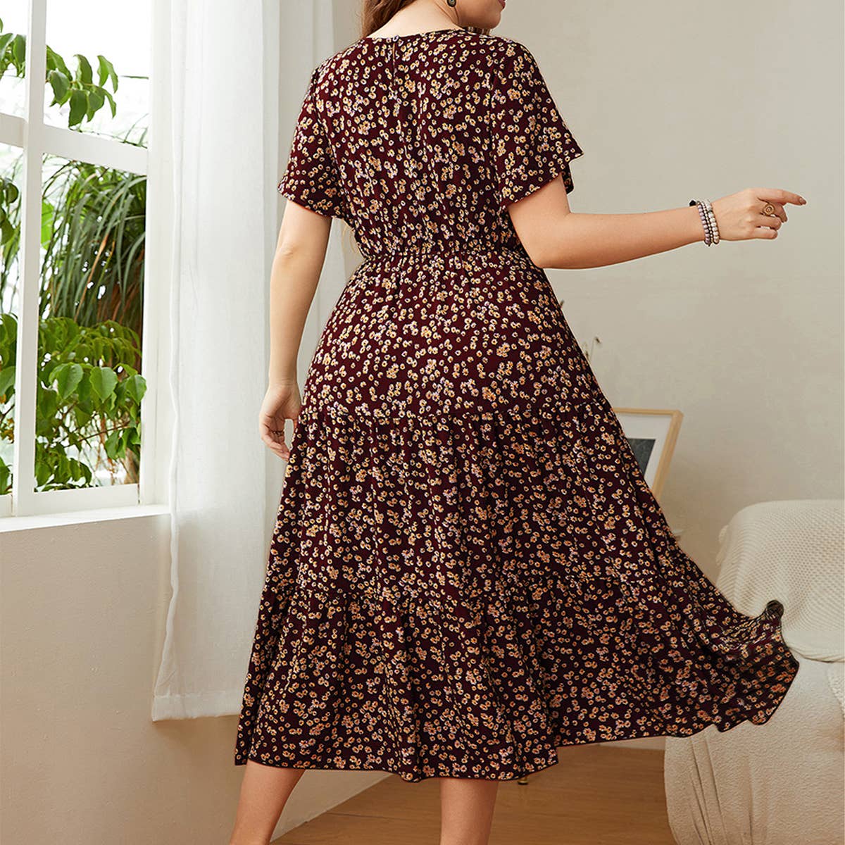 2025 Loose Floral Dress – Plus Size Casual Fit_CWDMD5961