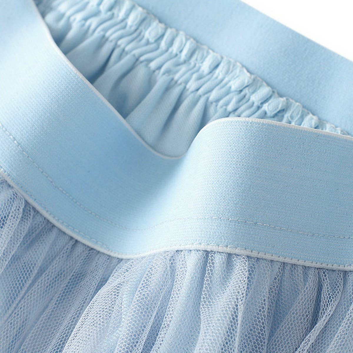 10 COLORS ELASTIC WAIST TIERED TULLE MESH SKIRT_CWBLS0396