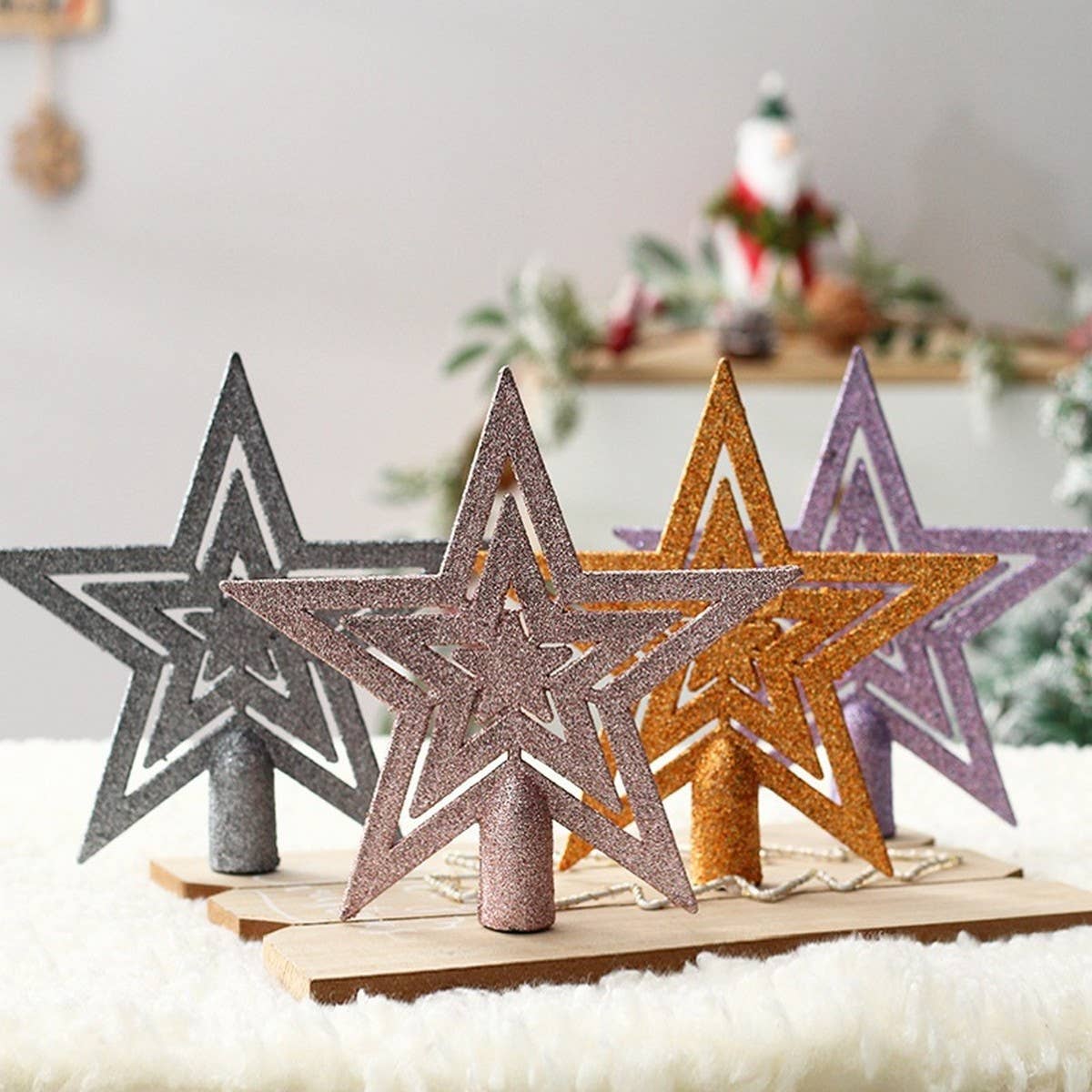 19cm Glitter Hollow Christmas Tree Topper_CWMM9900