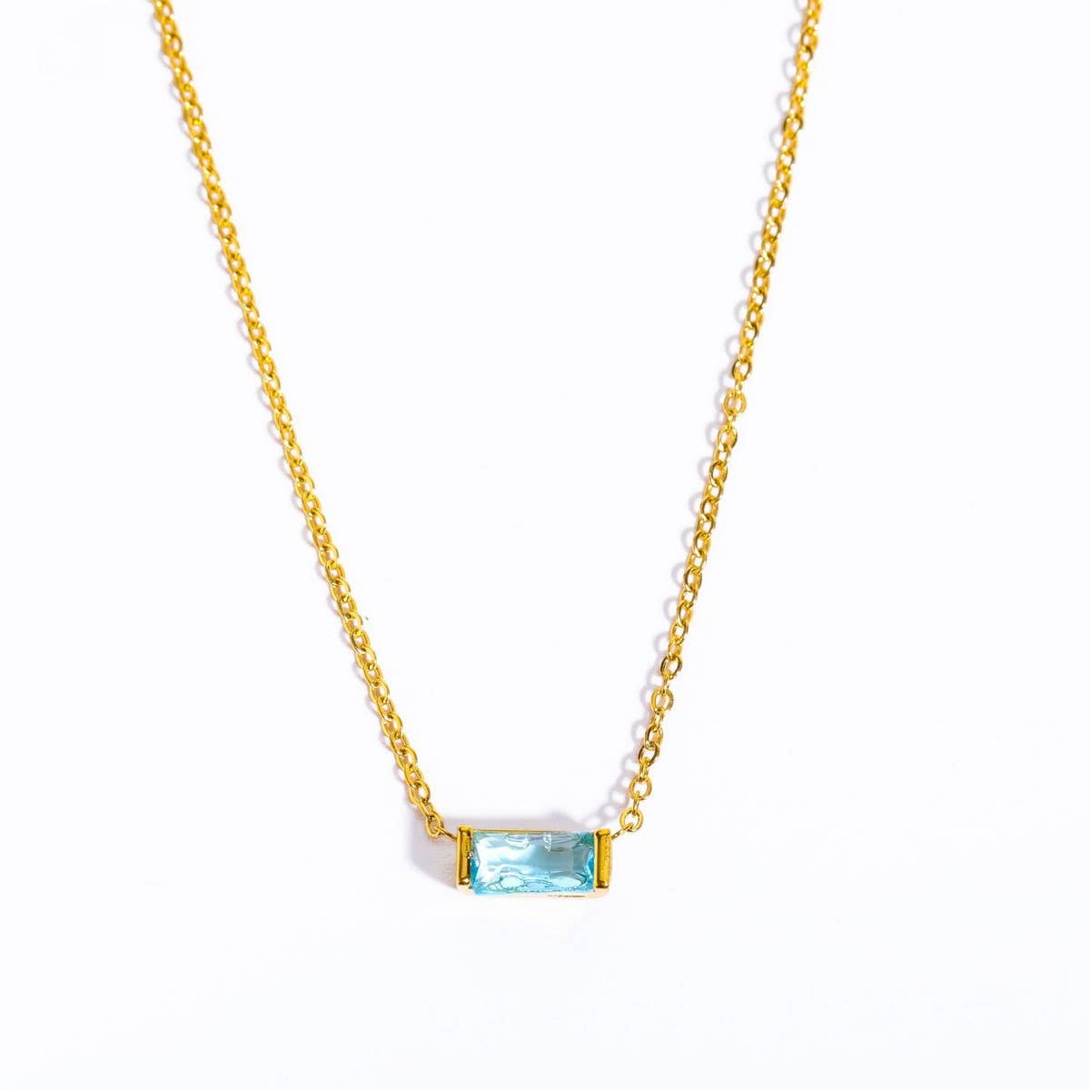 Stainless Steel Colored Birthstone Necklace_CWMM5535