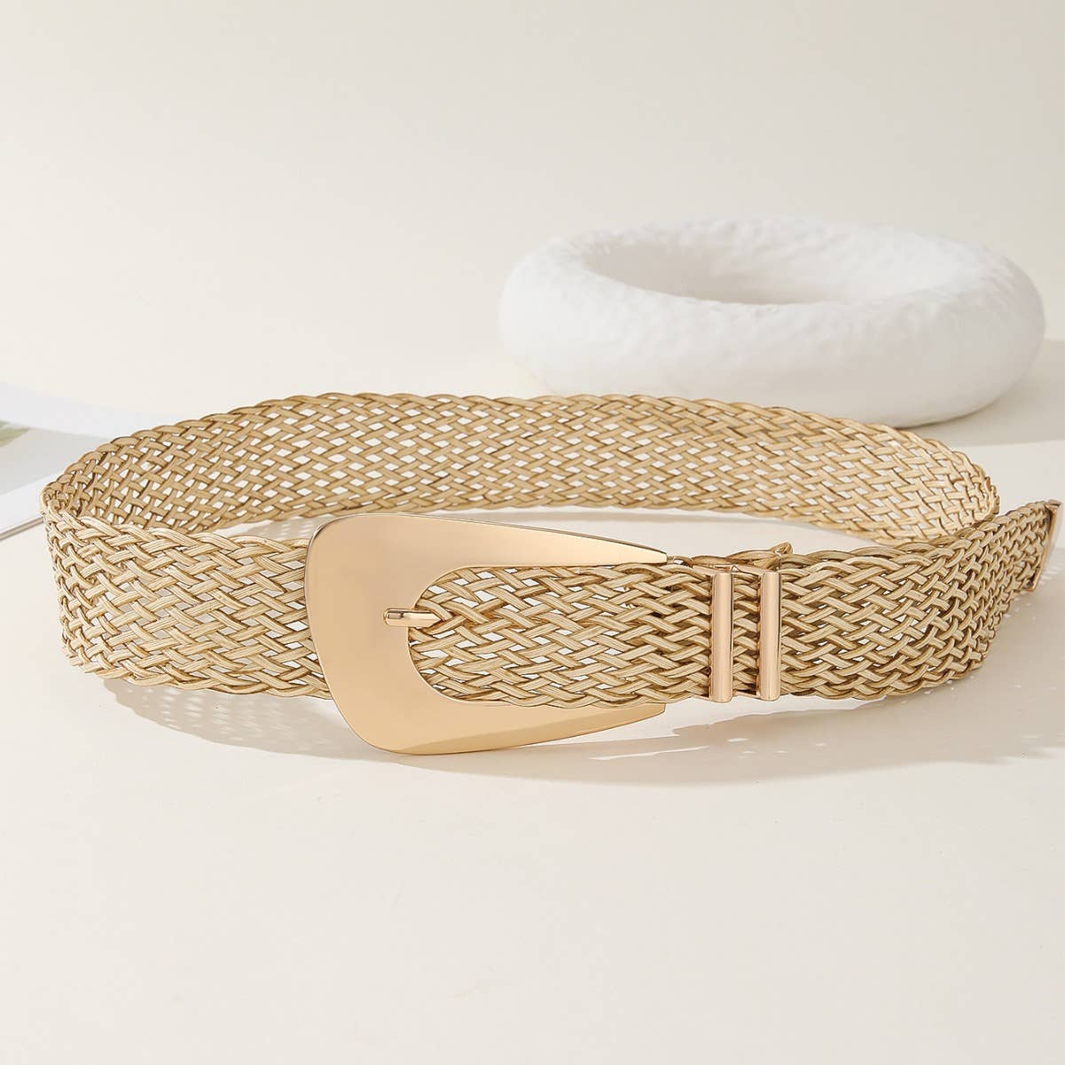 Woven textured imitation metal waist chain