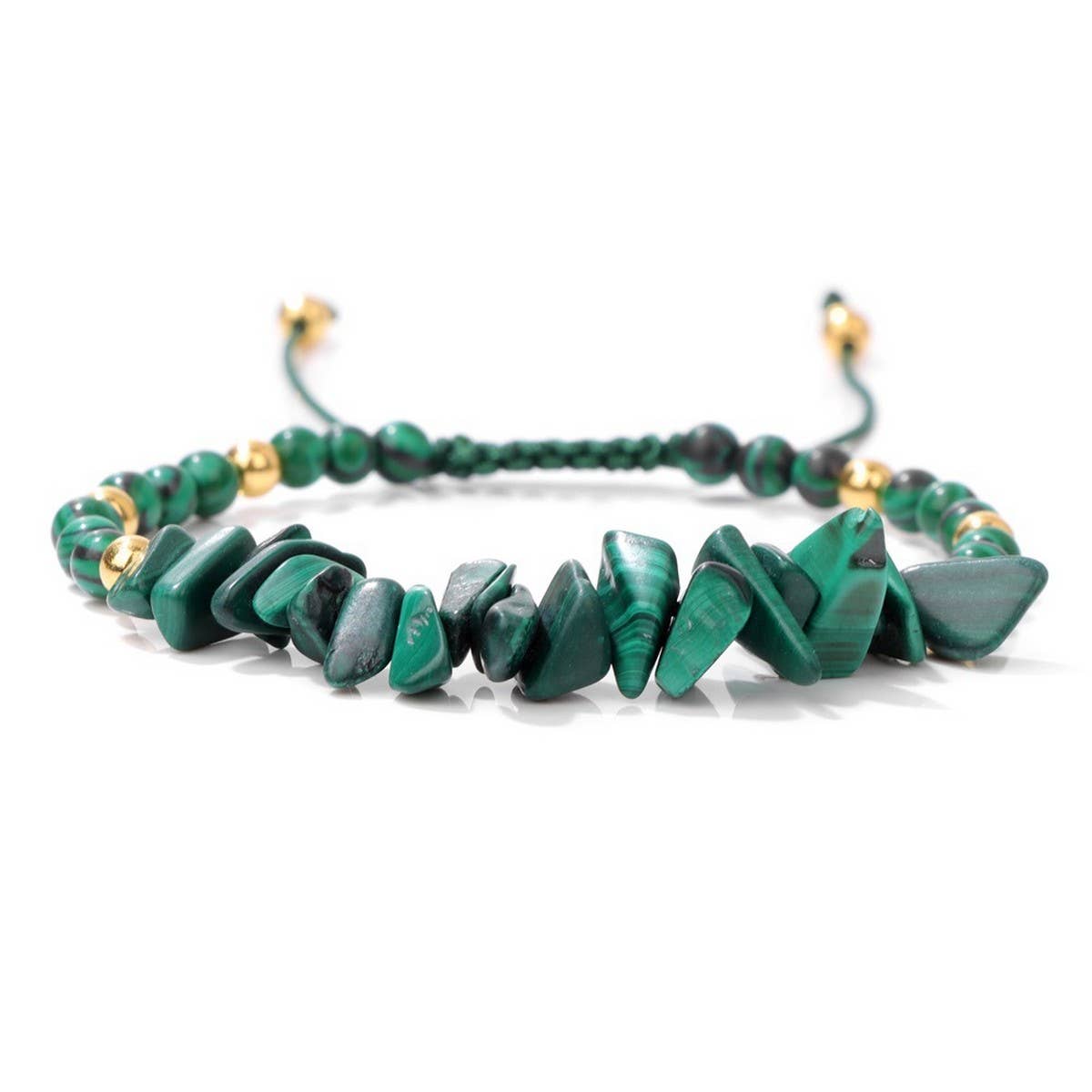 CWAJE4216_NATURAL STONE BEADS BRAIDED GRAVEL BRACELET