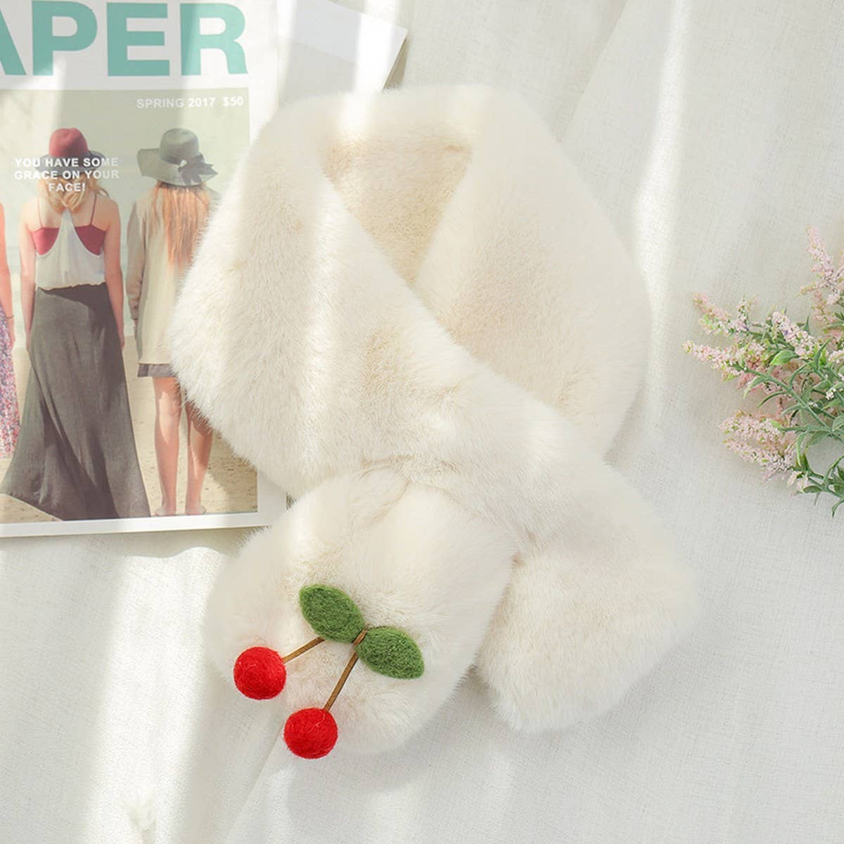 Cute Faux Rabbit Fur Scarf for Women ? Warmth