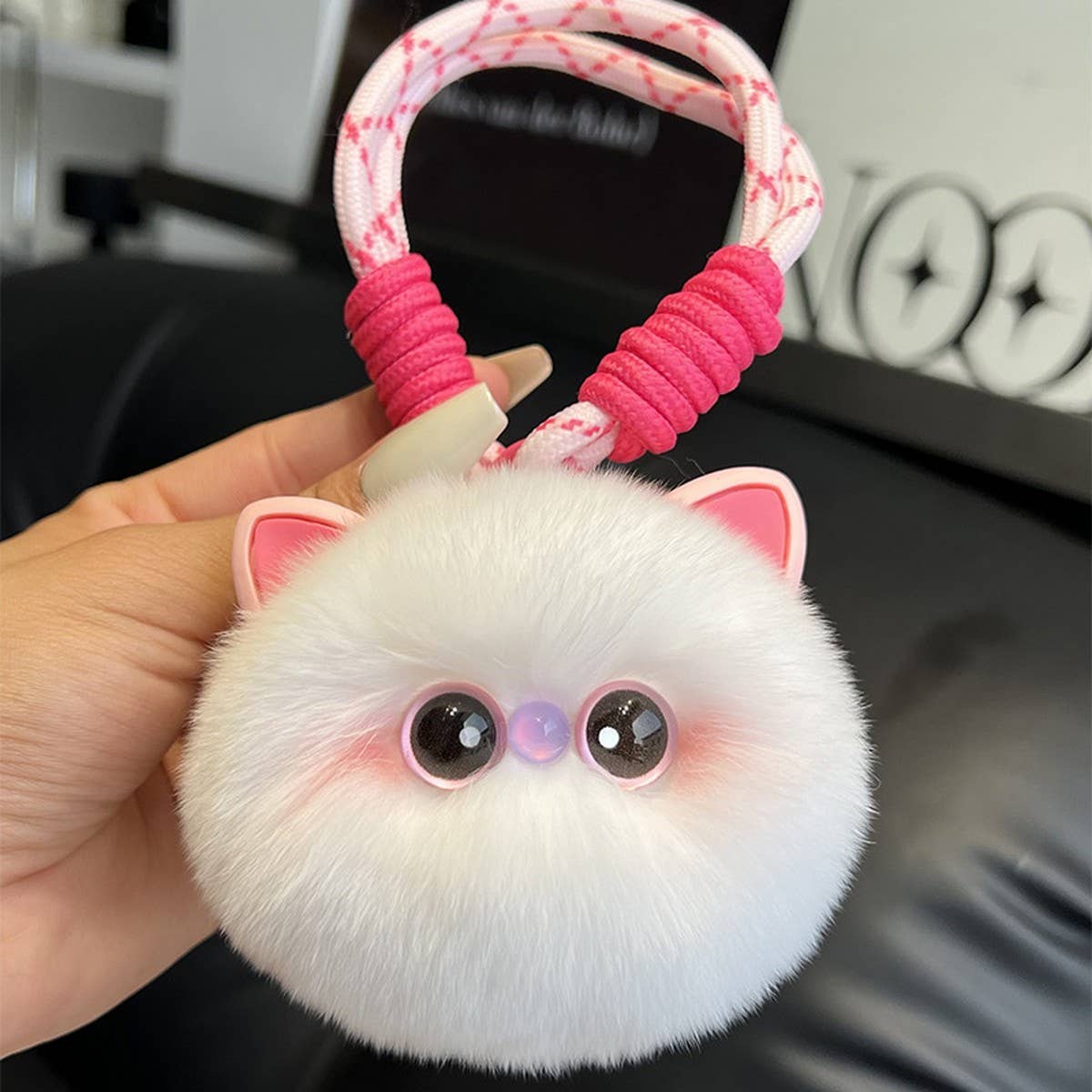 CUTE BRACELET WITH KITTEN AND CAR KEYCHAIN PENDANT