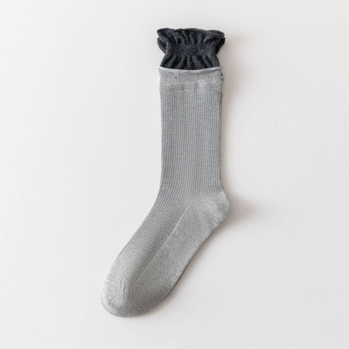 WOMEN'S CONTRAST COLOR CURLED COTTON SOCKS