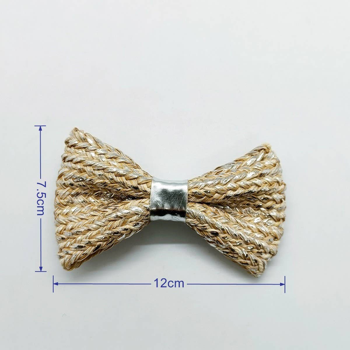 Bohemian Raffia Gold Butterfly Bow Clip_CWAHA6358