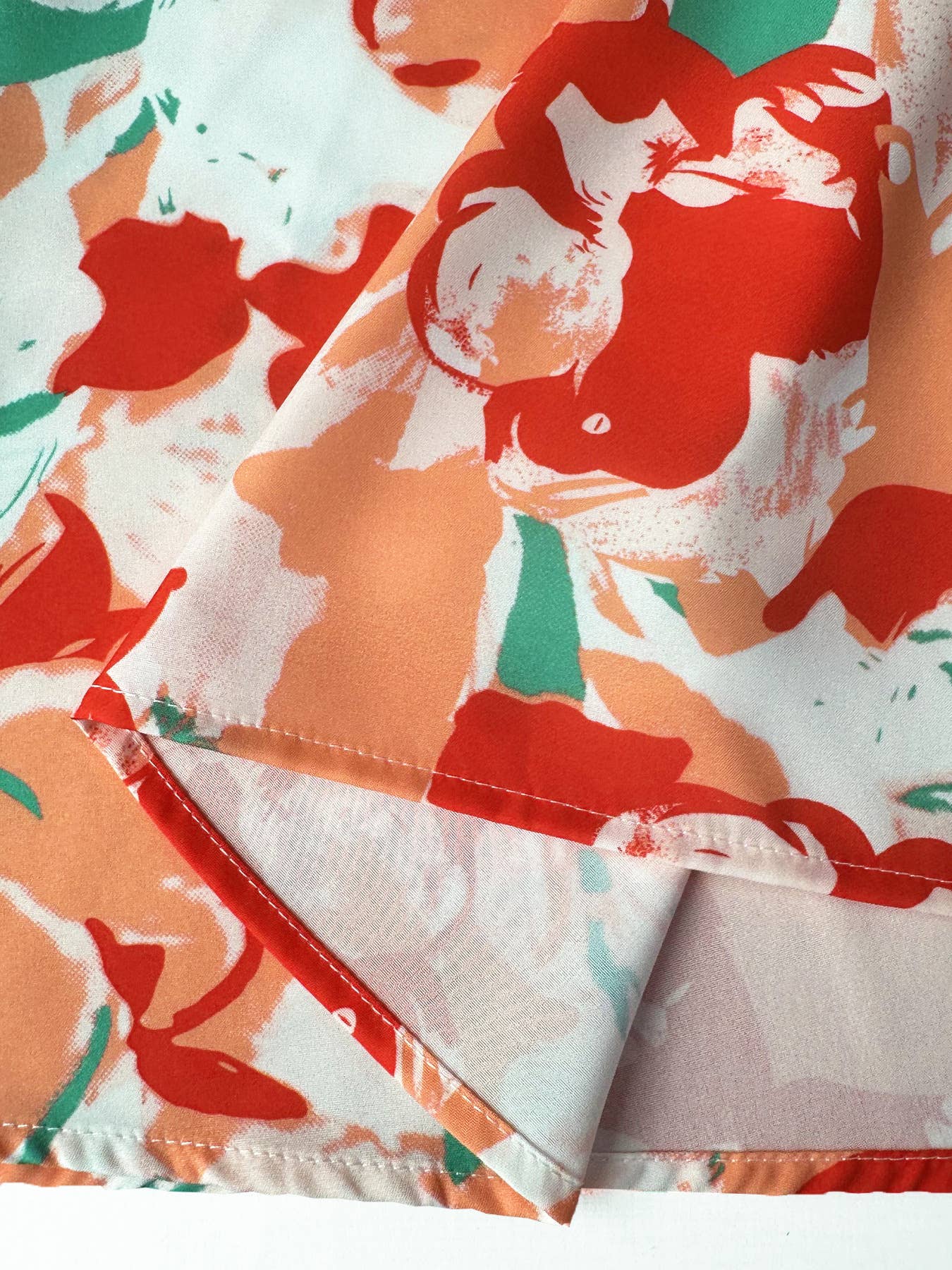 Floral printed long V-neck casual dress