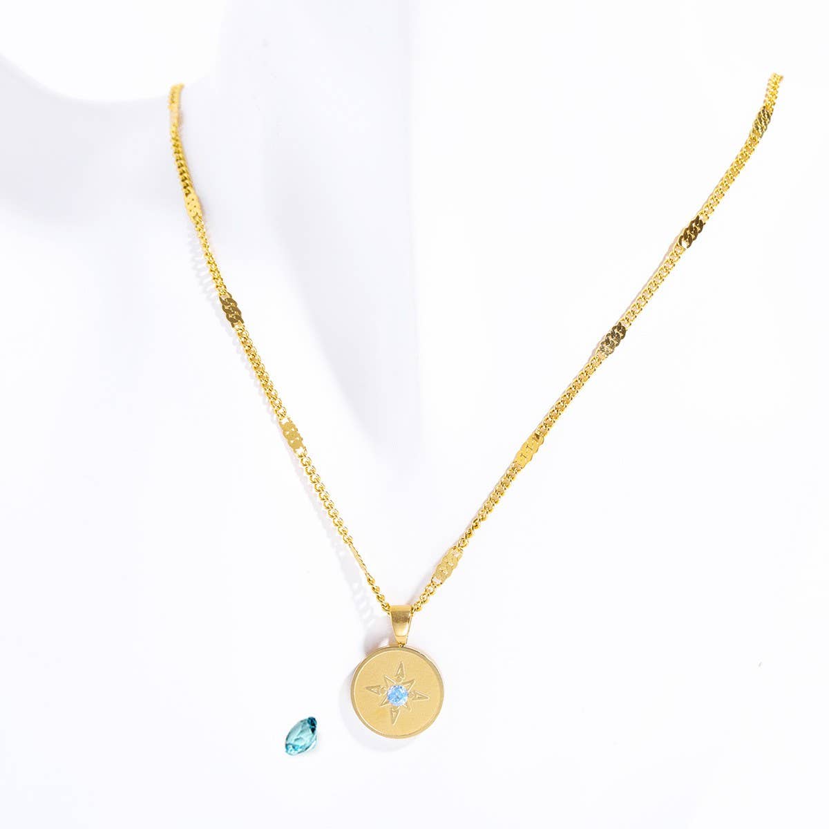 Stainless Steel 12 Birthstone Necklace_CWMM5587