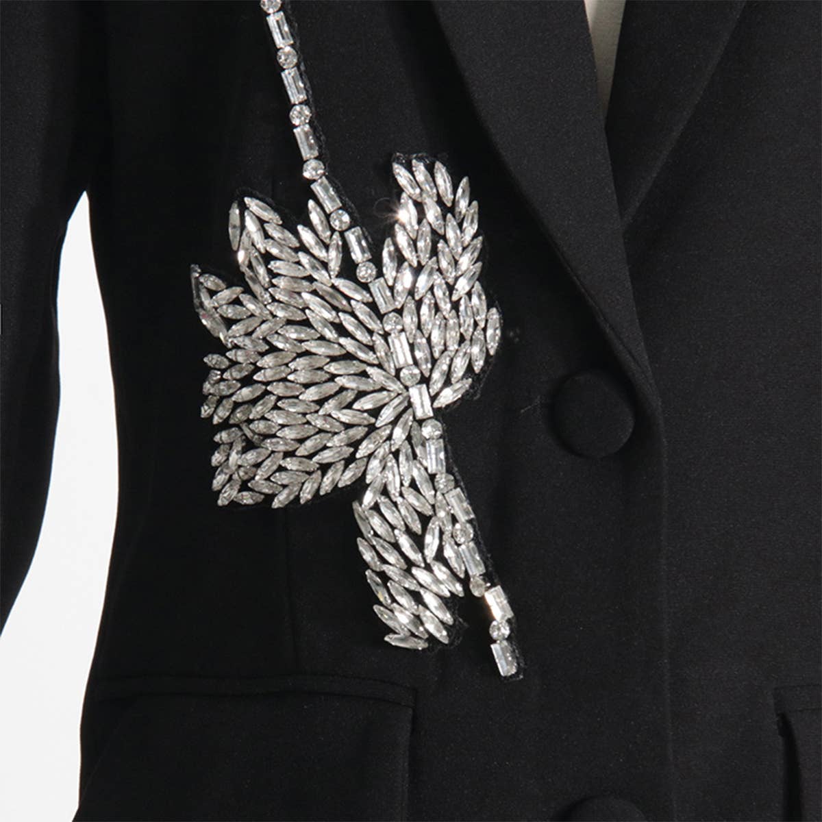 Beaded Floral Blazer – Loose Fit Elegant Look_CWOCO1233