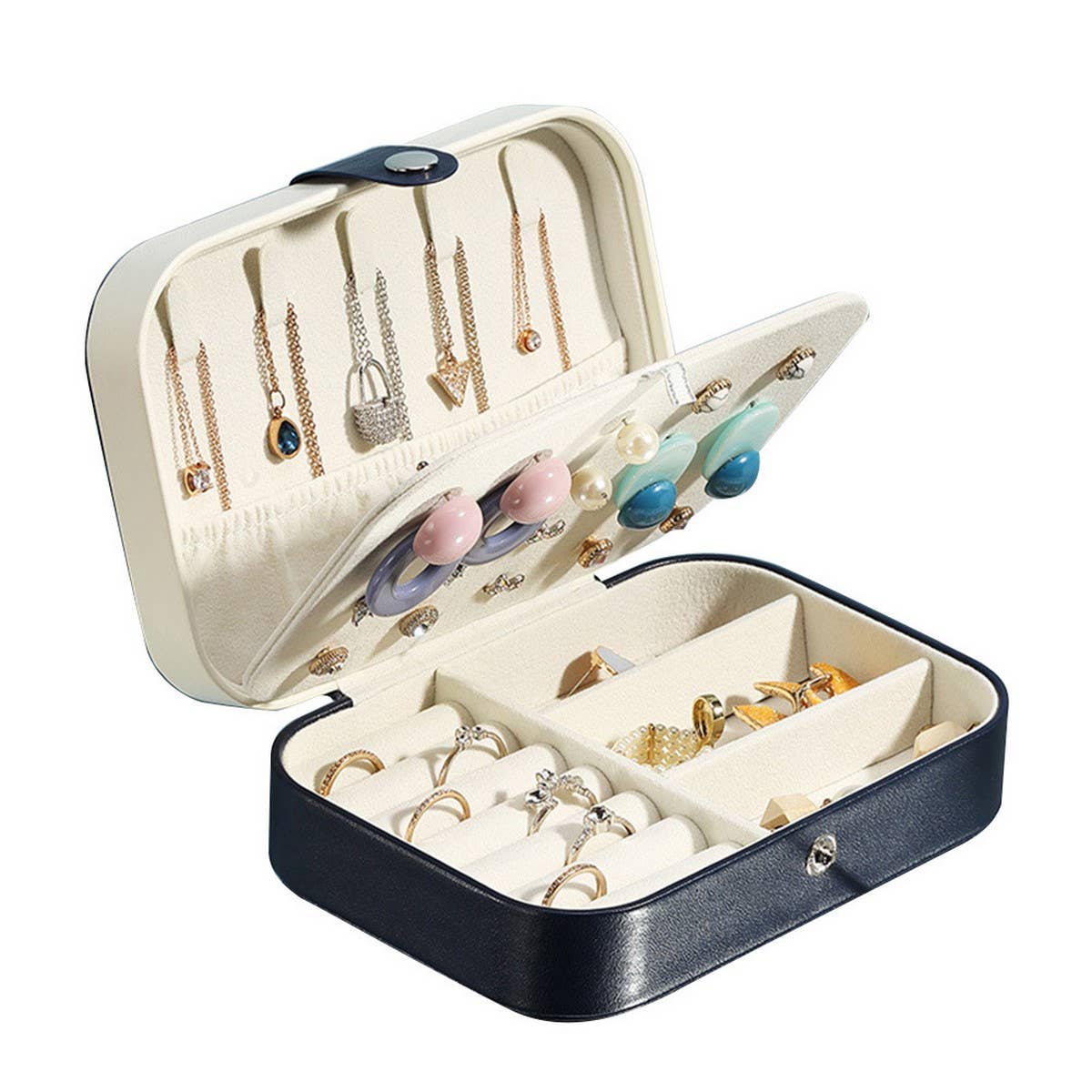 SINGLE LAYER NECKLACE EARRINGS RING JEWELRY BOX_CWAJE1530