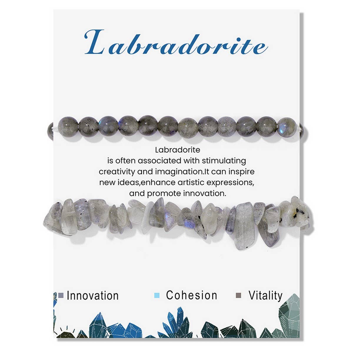 CWAJE4220_IRREGULAR GRAVEL BEADS 2-PIECE BEADED BRACELET