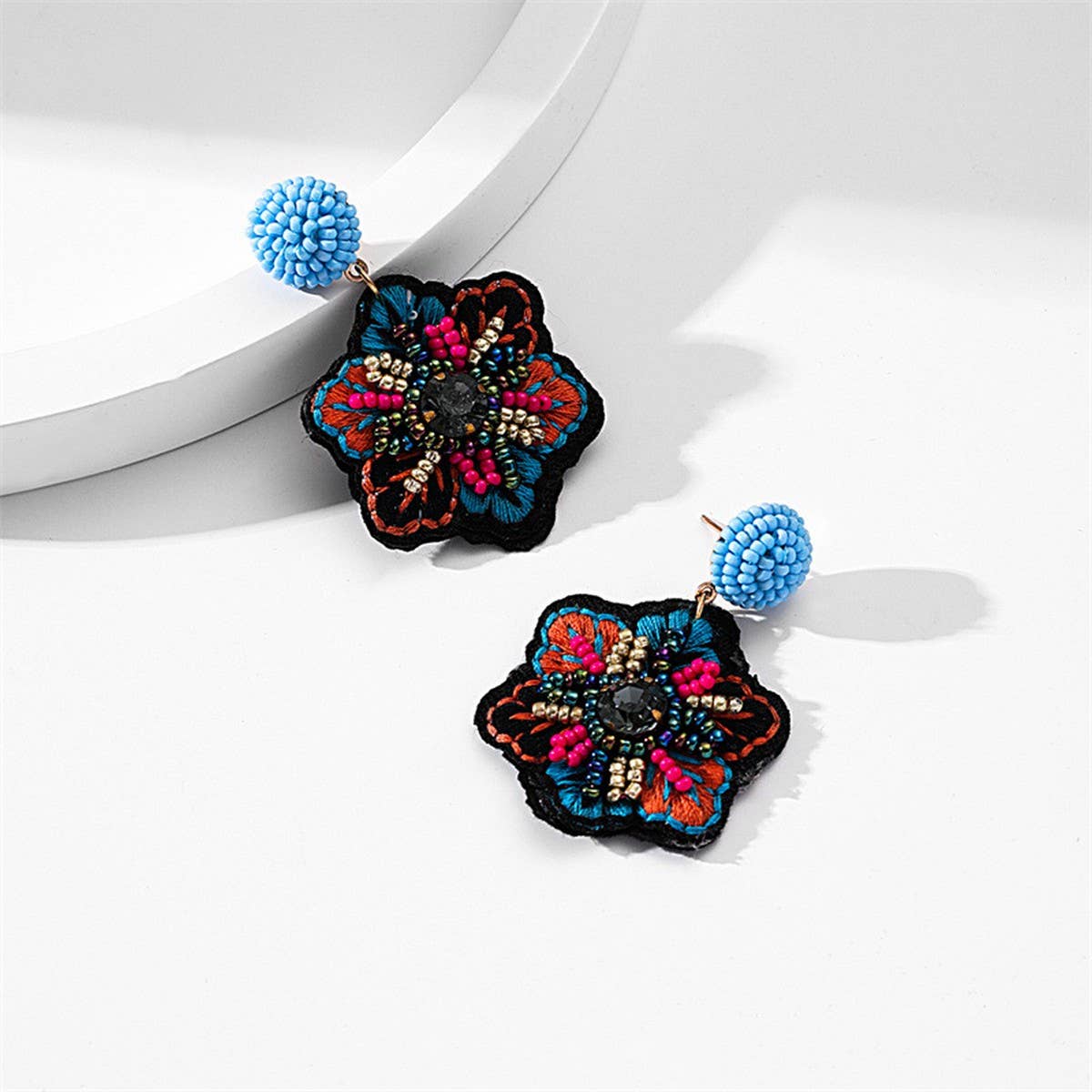 Handmade Beaded Embroidery Earrings ? Boho Style