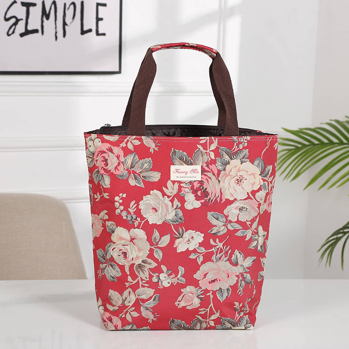 WATERPROOF FLORAL MULTI-LAYER CANVAS SHOULDER BAG_CUAB0189