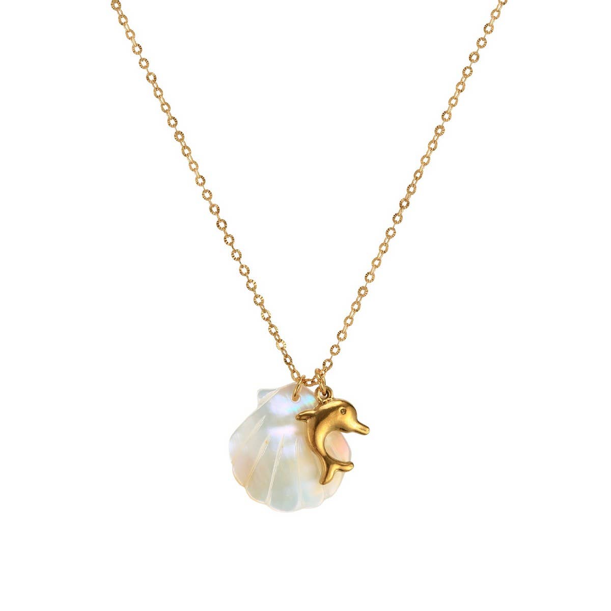 SUMMER STARFISH SHELL STAINLESS STEEL NECKLACE_CWMM3745