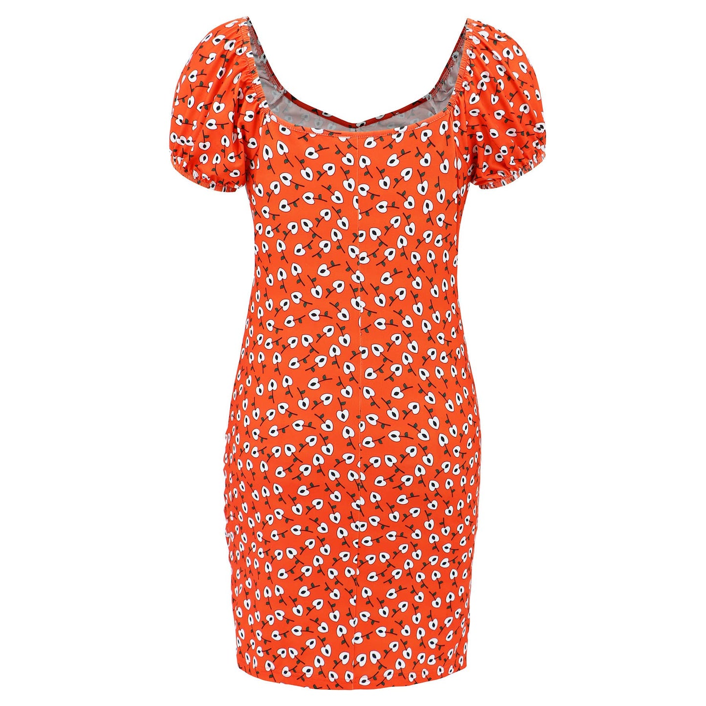 Floral V-neck Slim Fit Bodycon Mini Dress