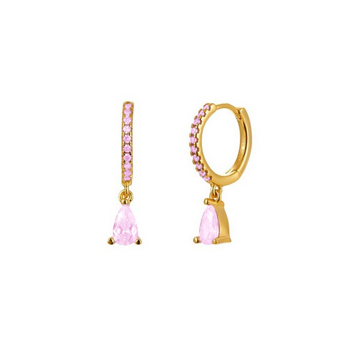 LIGHT LUXURY TEARDROP DIAMOND FRENCH EARRINGS