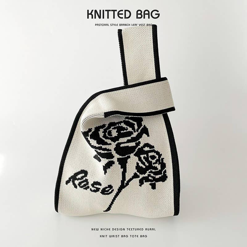 Flower series versatile knitted bag