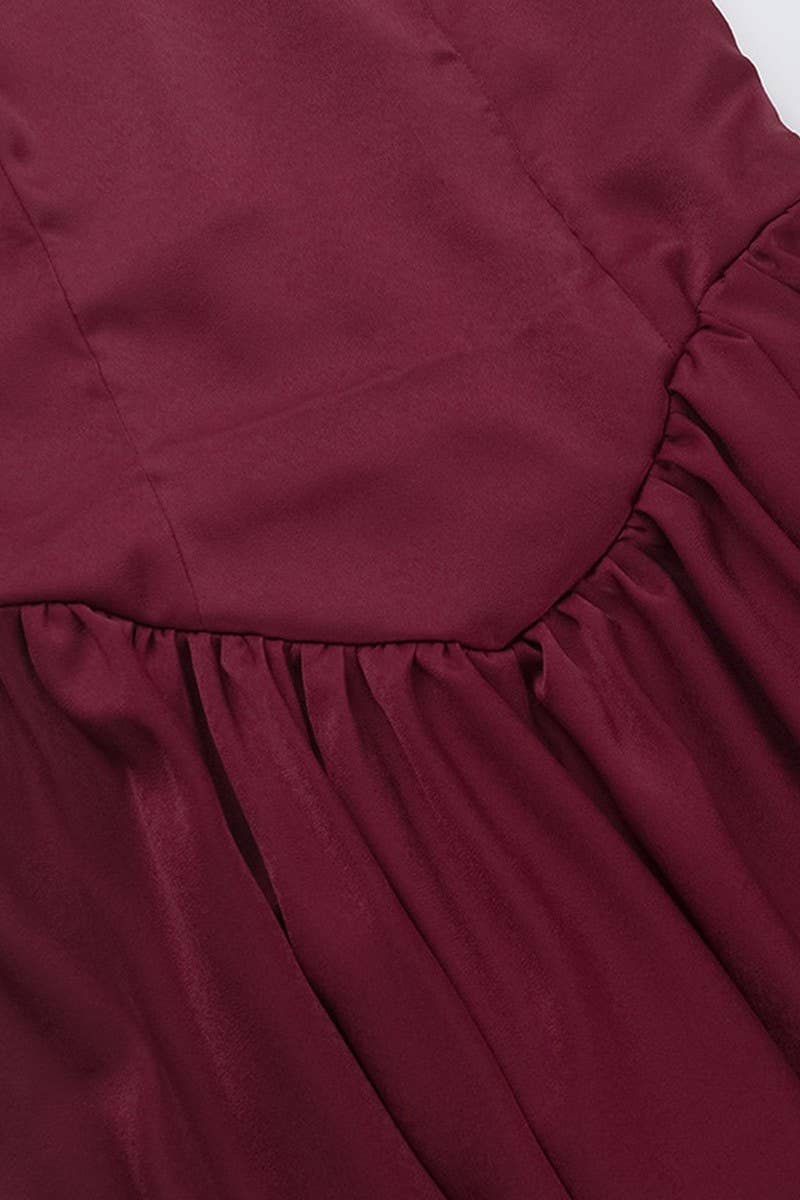 CWDMD5075_SQUARE NECK SLIM FIT SPAGHETTI STRAP DRESS