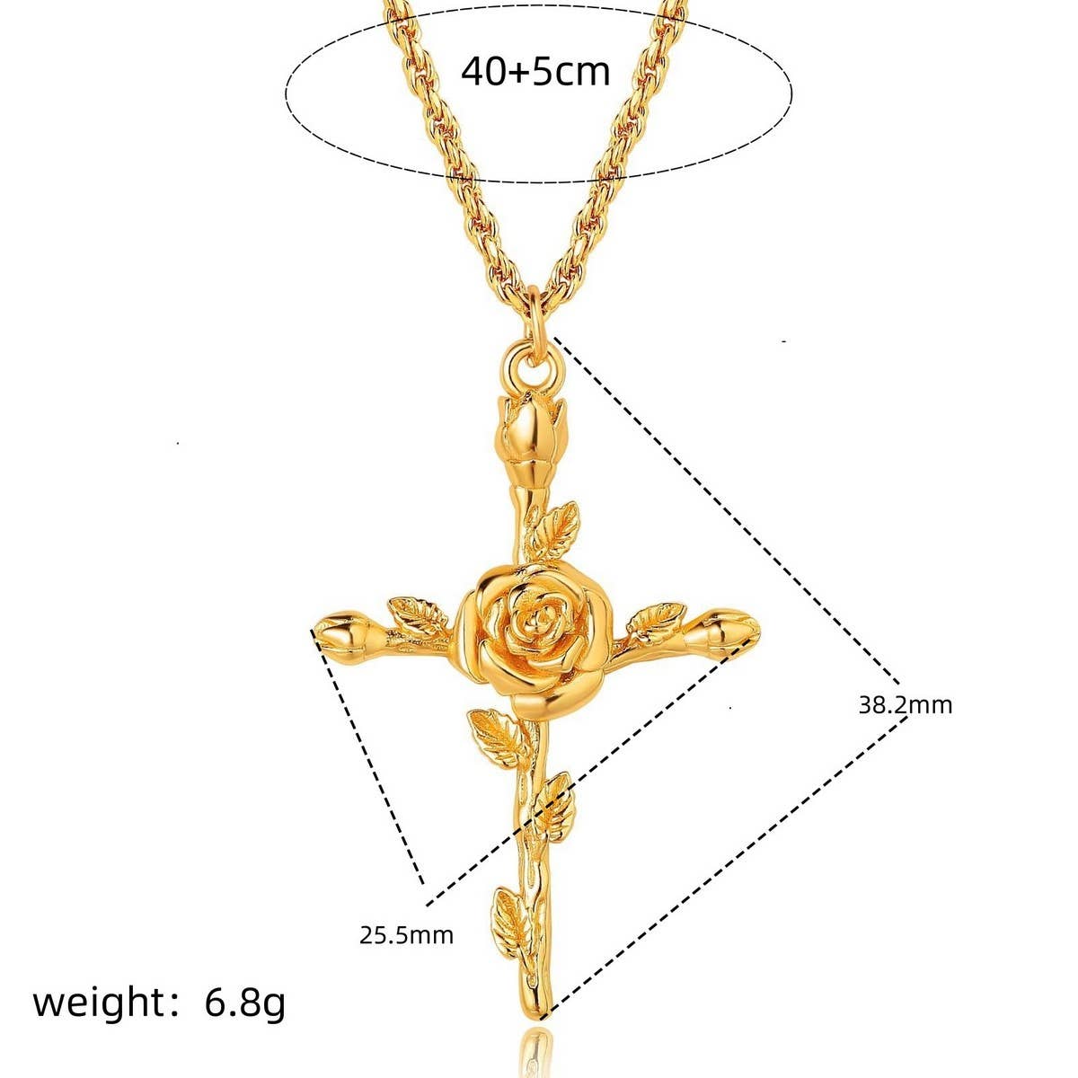 NEW CREATIVE DECEMBER CROSS FLOWER NECKLACE